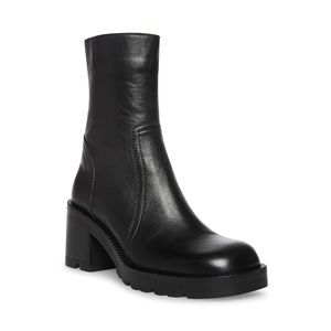 STEVE MADDEN NAYA BLACK LEATHER BOOTS